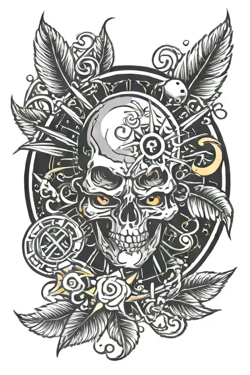 Cancer And Palm And Sun And Seven