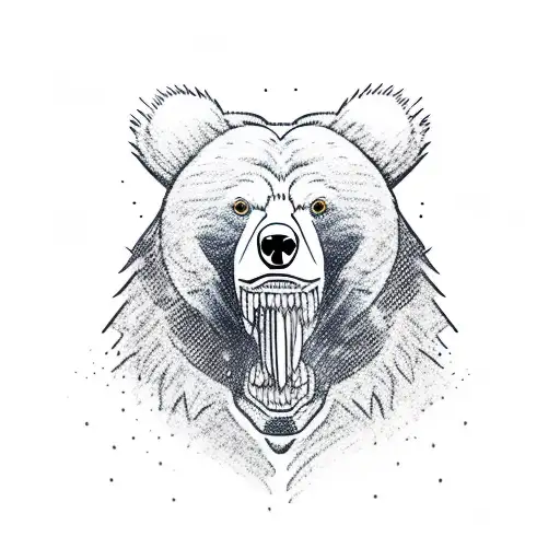 Bear Holding A Sword In Mouth