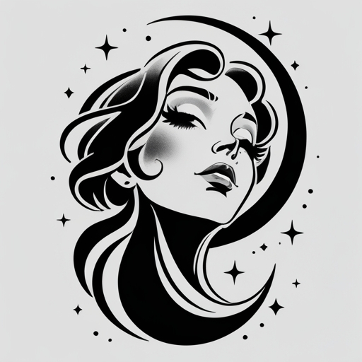 Moonlit Dreamer Tattoo idea