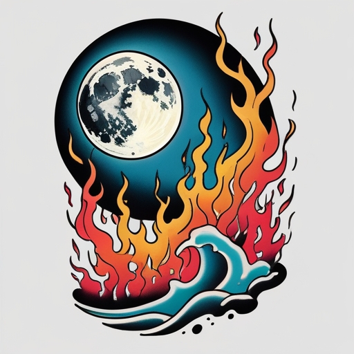 Moonlit Firestorm Tattoo idea