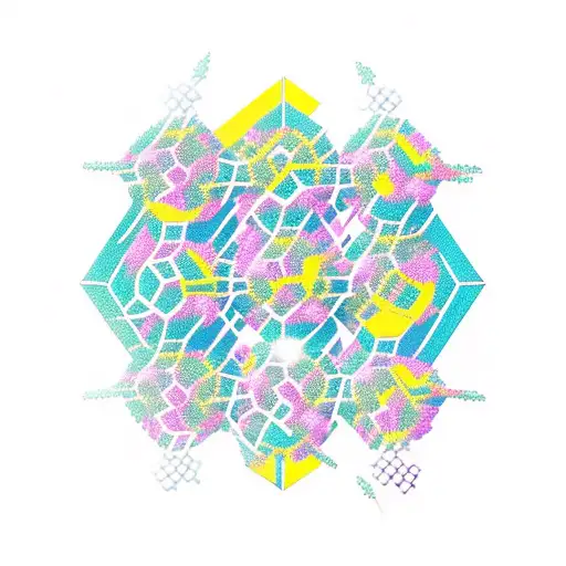 Samurai Warrior Surrounded By Hexagons