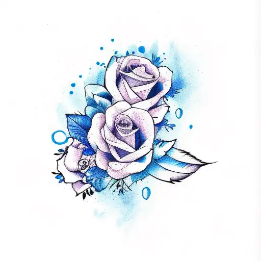 Crow With Blue Roses