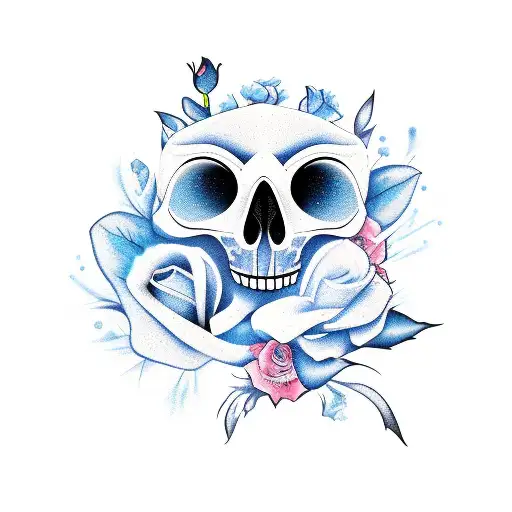 Crow With A Blue Roses