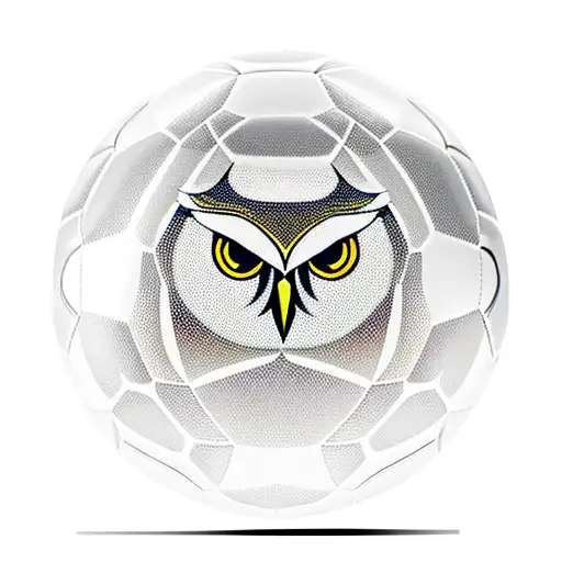 A Fierce-looking Owl Perched On A Soccer Ball