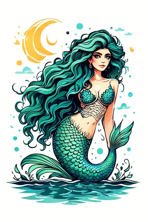 Mermaid Easy Marker Bold Lines