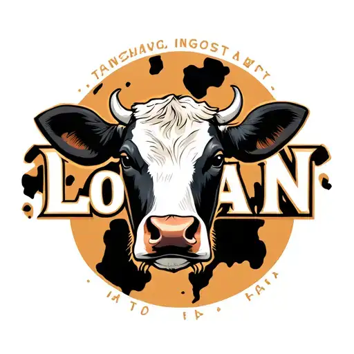 Name Logan With Cow Print Behind Name Engraved