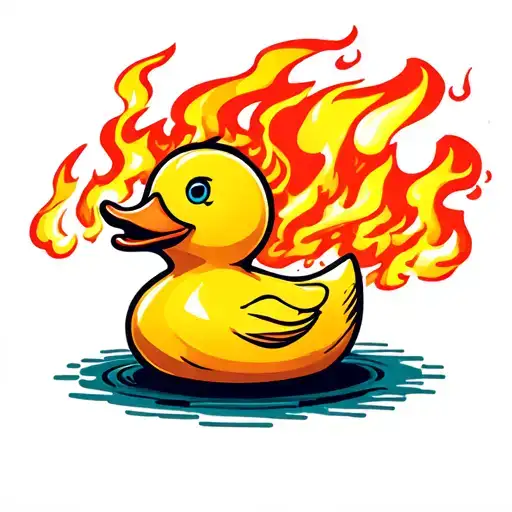 Rubber Duck Breathing Fire