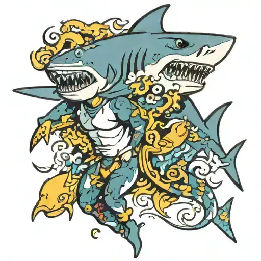 Shark And Swimmer Transforming