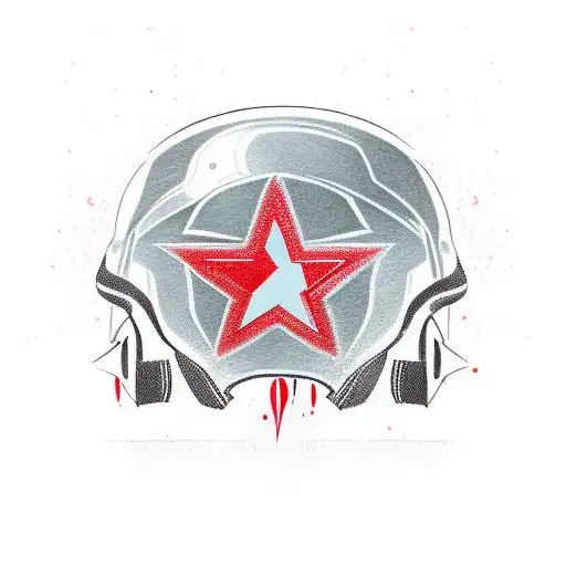 Red Star Helmet Blood