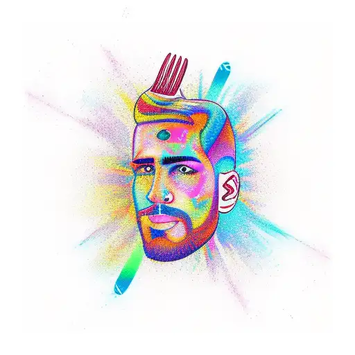 A Barber Pole Transformed Into A Vibrant And Colorful Abstract Design