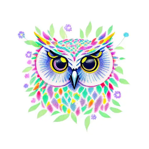 Owl In Flowers