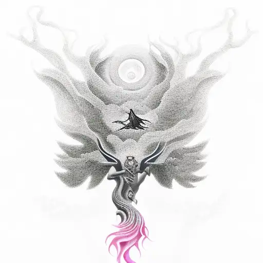 Mythological Creature Embodying Elements Of Nature And Spirituality