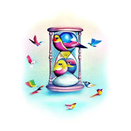Hourglass And Birds