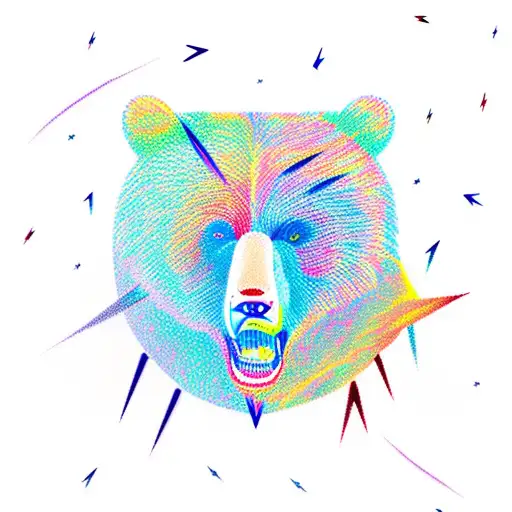 Bear Made Of Lightning Bolts