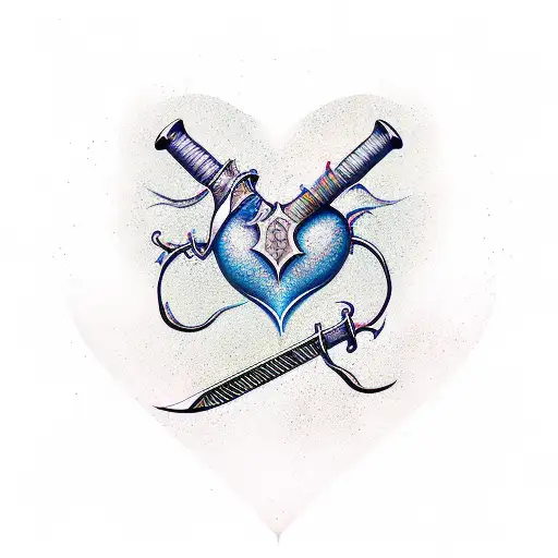 Heart Withanchor And Sword