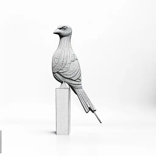 A Statue Of A Bird