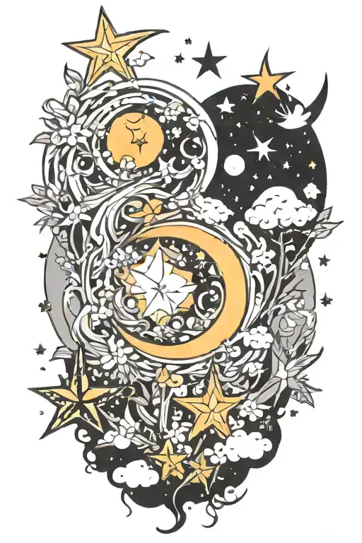 A Whimsical Moon And Star Garden With Witchy Elements