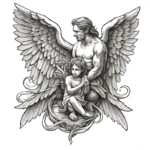 Father And Son Angel Wings