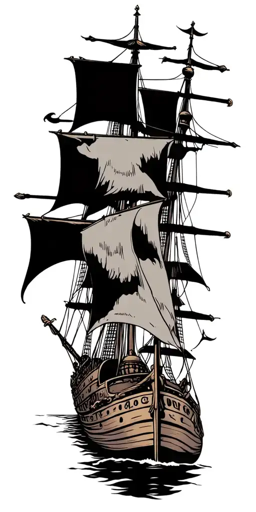 Viking Warship Battle Scene