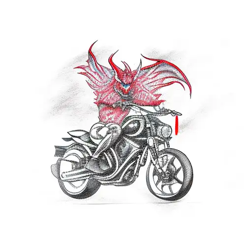 Red Demon Riding A Sportbike