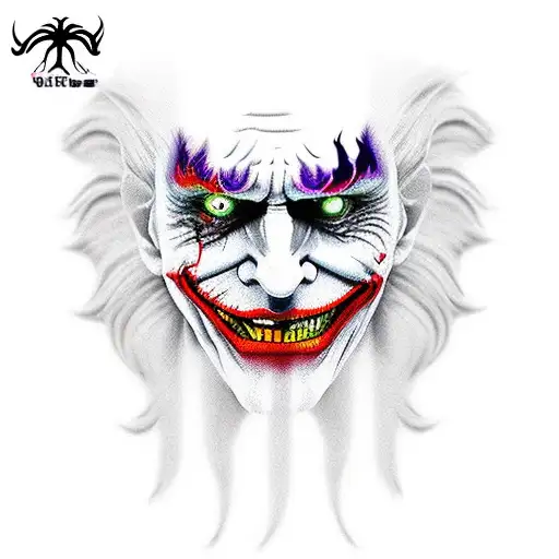 Joker Wigs Scary Smile Hot Colors Knife