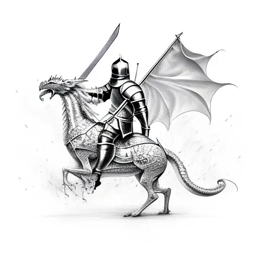 Polish Knight Riding A Sword-wielding Dragon