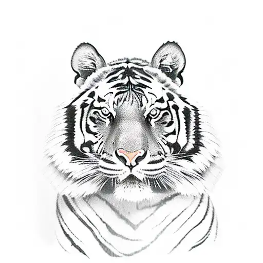 Tiger In Love With Flowers