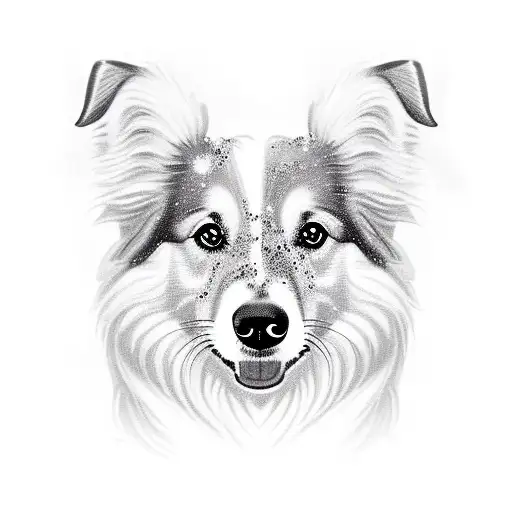 Collie Portrait In A Winter Mitten