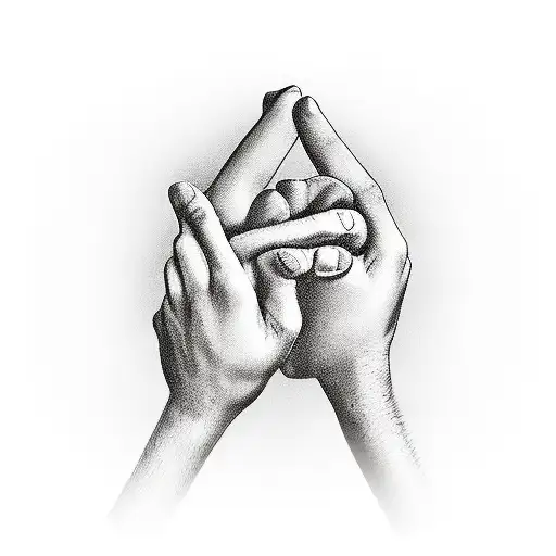 Two Male Hands Intertwined