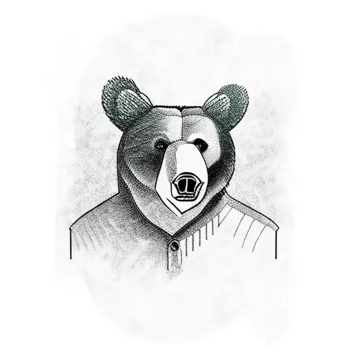 Bear Sitting Smoking Pipe