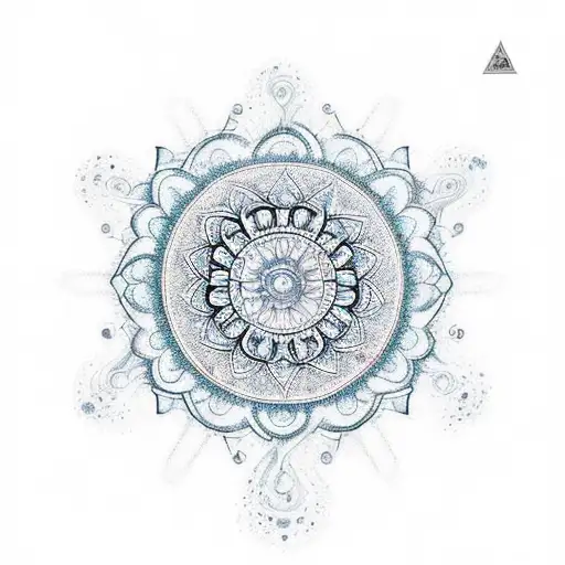 An Intricate Mandala Design Incorporating Elements Of Water And Wellness
