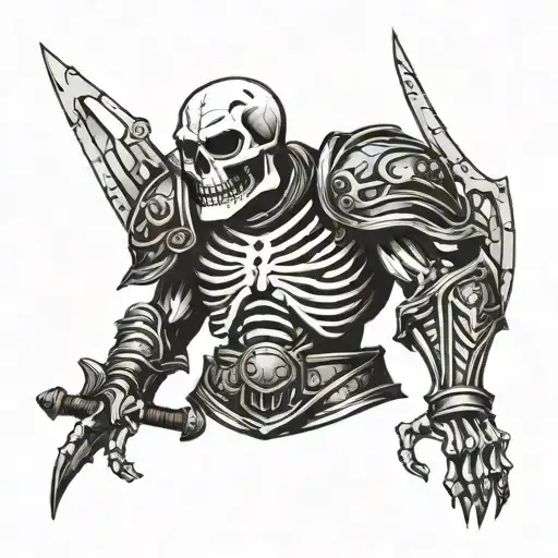 Skeleton Gladiator Stands