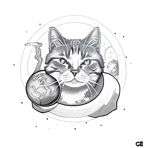 Cat Holding Earth