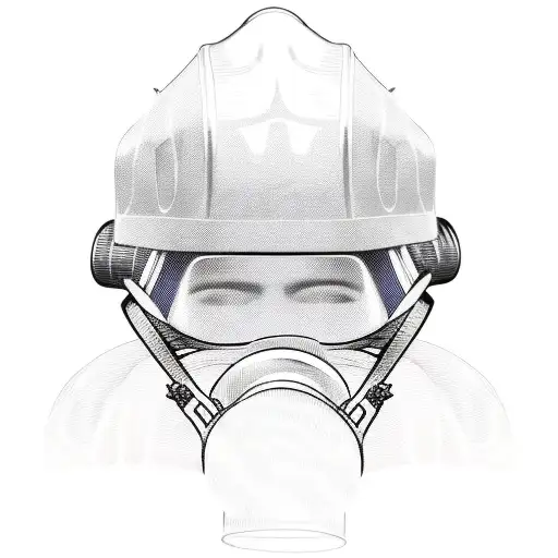 Firefighter's Helmet With A Fiery Background
