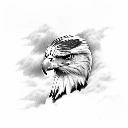 Majestic Eagle Soaring Through The Clouds
