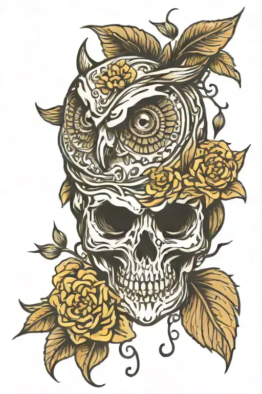 Owl Skull Flowers