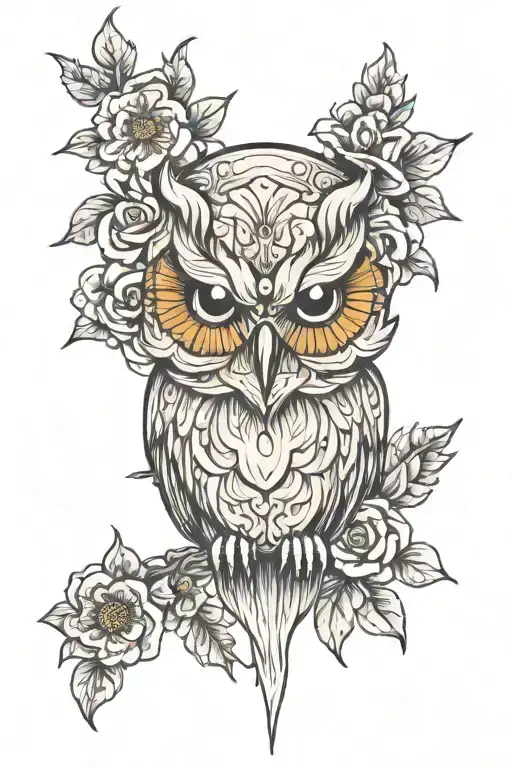 Owl Skull Flowers