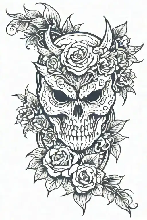 Owl Skull Flowers