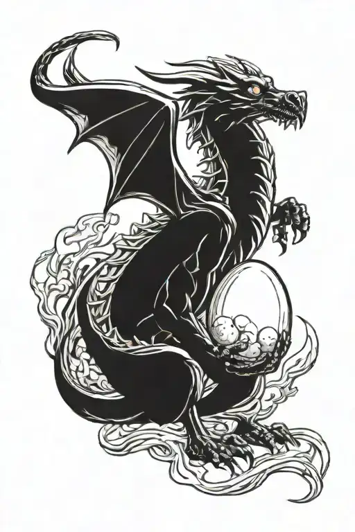 Dragon Clutching Egg