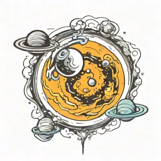 Black Hole Eating Several Planets