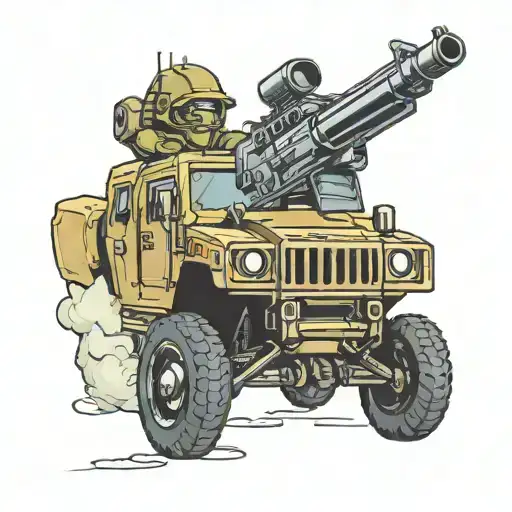 Hummer Military Car With Machine Gun