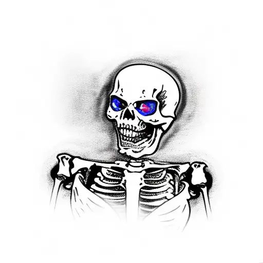 Skeleton Riding Motorcycle Side View