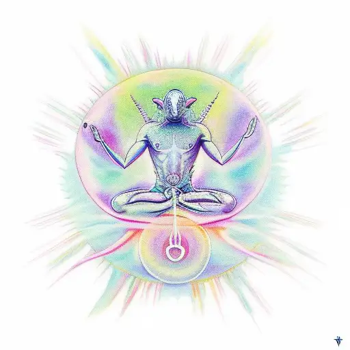 Mac Miller's Divine Feminine Albumn Cover But With A Meditating Praying Mantis In The Middle