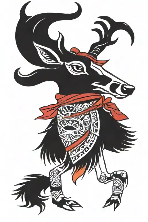 Yaqui Deer Dancer Contemporary With Red Scarf Show