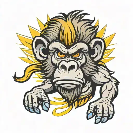 Cartoon Baboon Sports Logo