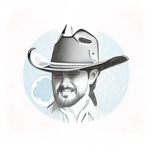 Cowboy Hat With A Sunset With Cardinal Flying With Monarch Butterfly