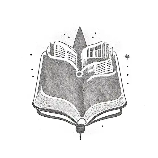 A Tattoo Design Featuring The Bible And The City Of Nashville