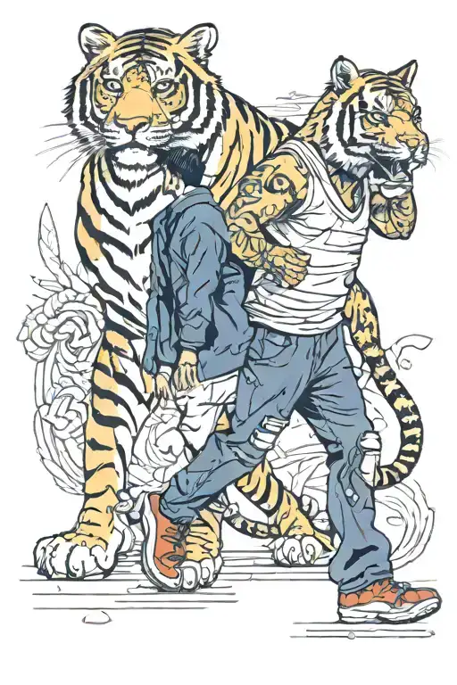 Draon And Tiger Walking