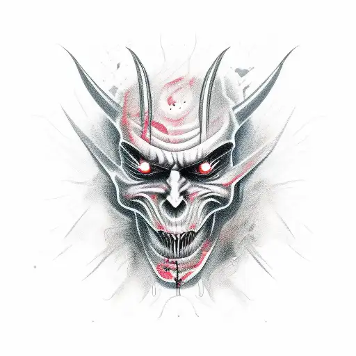 Demon Face In Metalcore Style