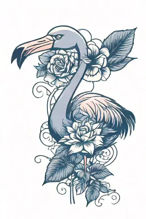 Flamingo With Flower